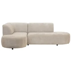 Hoekbank Luna links - stof Rebel - beige