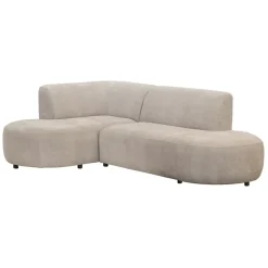 Hoekbank Luna links - stof Rebel - beige