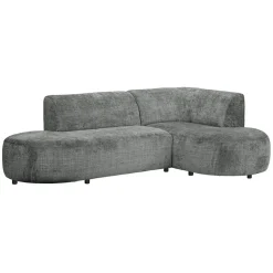 Hoekbank Luna rechts - stof Cremona - grijs