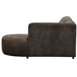 Hoekbank Luna rechts - stof Rebel - bruin
