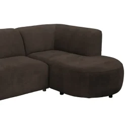 Hoekbank Luna rechts - stof Rebel - bruin