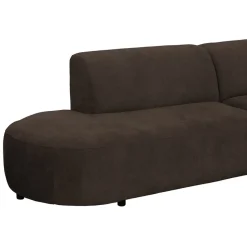 Hoekbank Luna rechts - stof Rebel - bruin