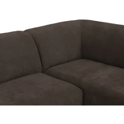 Hoekbank Luna rechts - stof Rebel - bruin