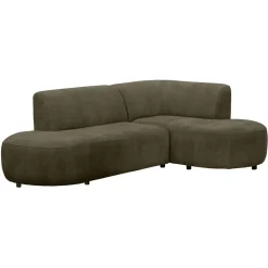 Hoekbank Luna rechts - stof Rebel - groen