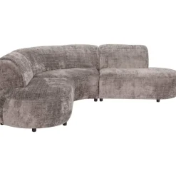 Hoekbank Luna rond - stof Cremona - taupe