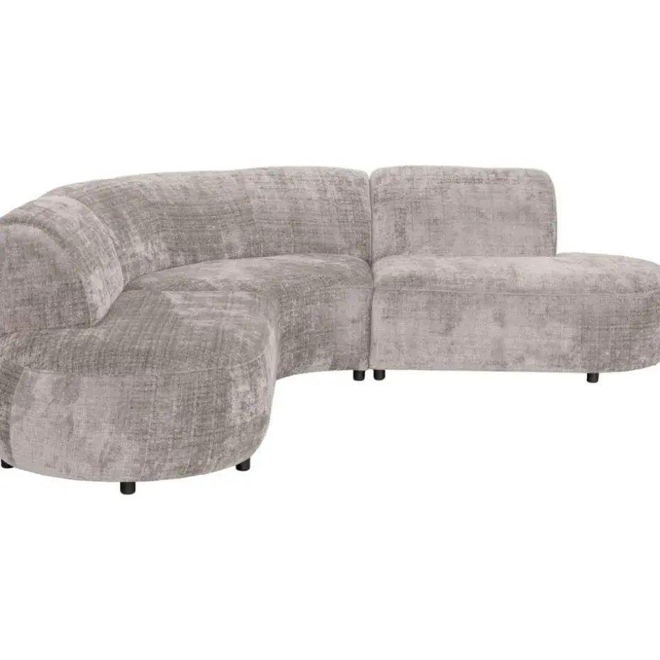 Hoekbank Luna rond - stof Cremona - beige