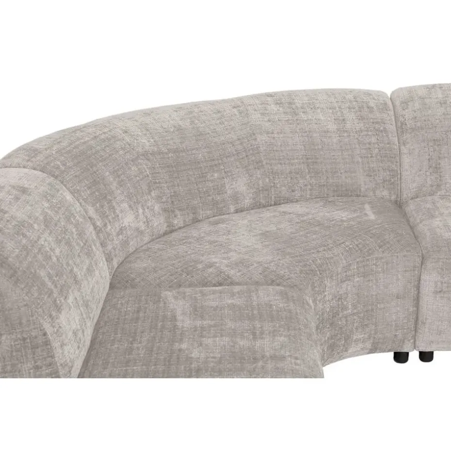 Hoekbank Luna rond - stof Cremona - beige