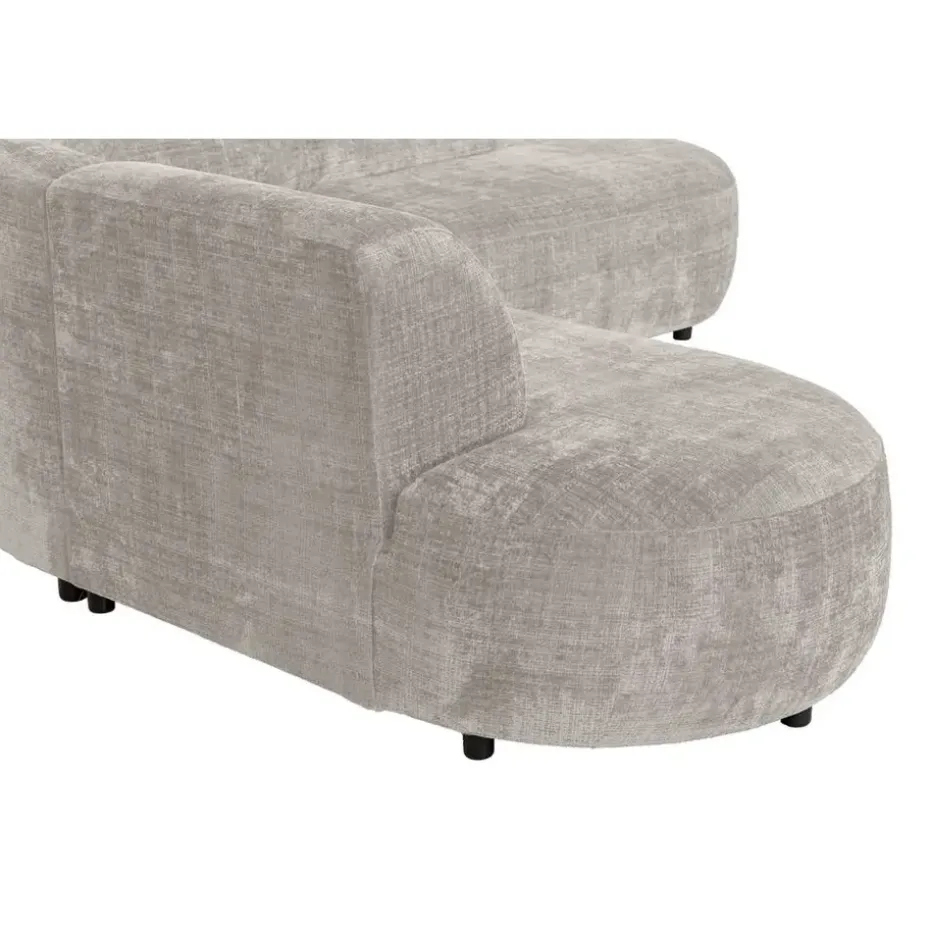 Hoekbank Luna rond - stof Cremona - beige