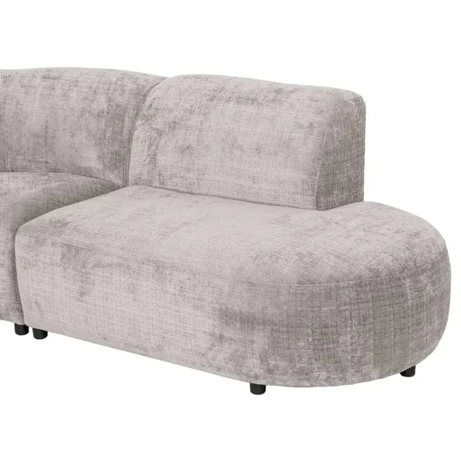 Hoekbank Luna rond - stof Cremona - beige