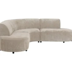Hoekbank Luna rond - stof Rebel - beige