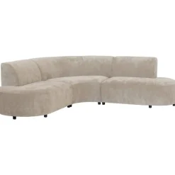 Hoekbank Luna rond - stof Rebel - beige