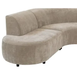 Hoekbank Luna rond - stof Rebel - beige