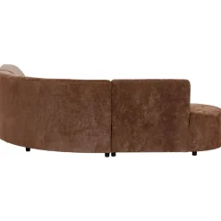 Hoekbank Luna rond - stof Rebel - terracotta