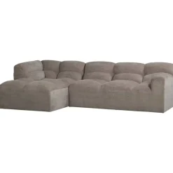 Hoekbank Tibas links - stof Raven - beige