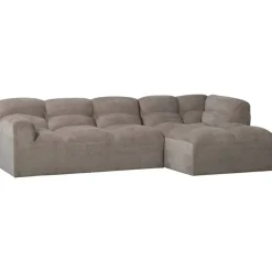 Hoekbank Tibas rechts - stof Raven - beige