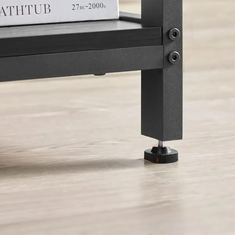 Hoekbureau - vintage - 2 legplanken - 138x76x138 cm - zwart