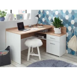 Hoekbureau Morkov - eik/wit