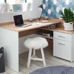 Hoekbureau Morkov - eik/wit