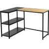 Hoekbureau Schmitt - 110x80x76cm - met opbergruimte - eikdecor/zwart