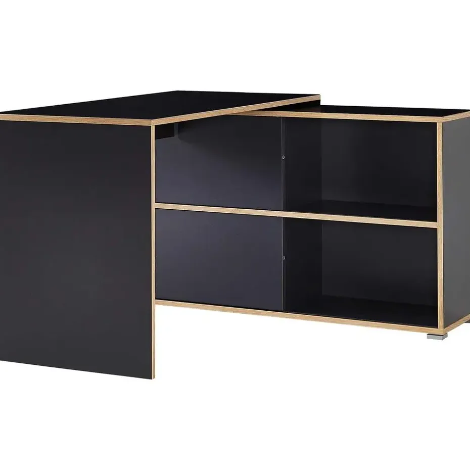 Hoekbureau Tyson 120x120 cm - antraciet/eik