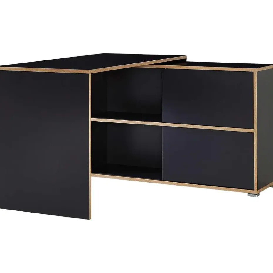 Hoekbureau Tyson 120x120 cm - antraciet/eik