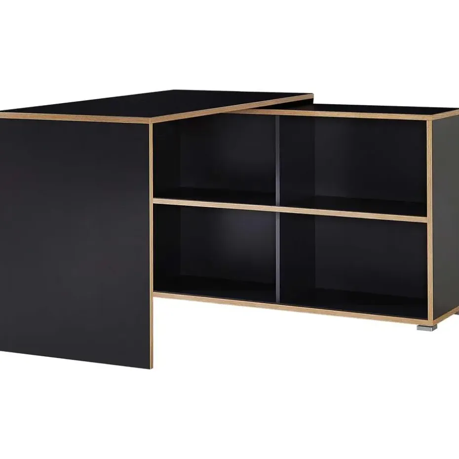Hoekbureau Tyson 120x120 cm - antraciet/eik