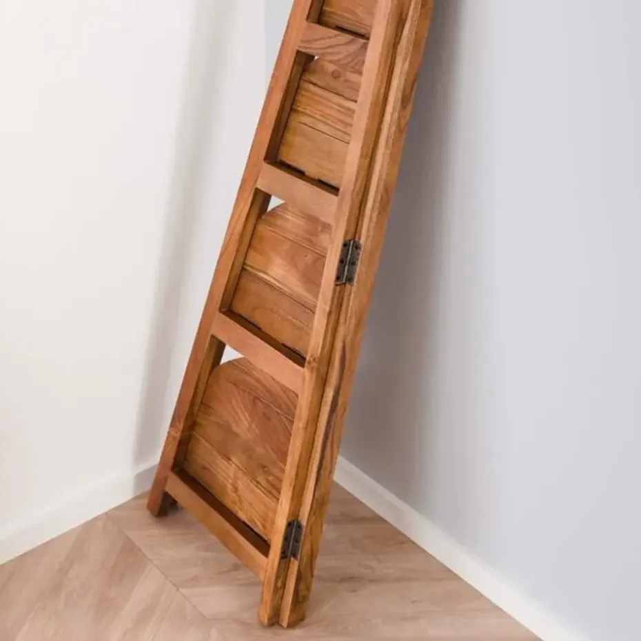 Hoekrek Jess mangohout 5 vakken - 44x64x148 cm - Mangohout - Bruin