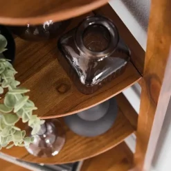 Hoekrek Jess mangohout 5 vakken - 44x64x148 cm - Mangohout - Bruin