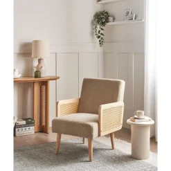 HOJBY - Fauteuil - Zandbeige - Bouclé