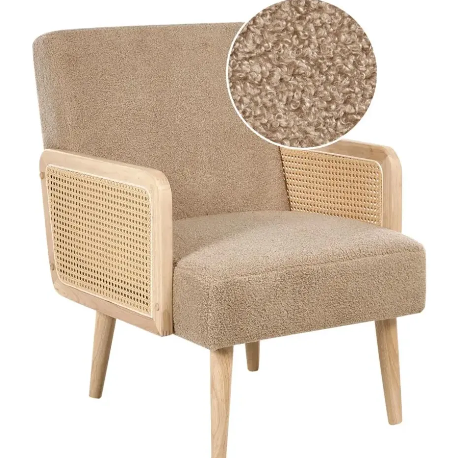 HOJBY - Fauteuil - Zandbeige - Bouclé