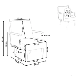 HOJBY - Fauteuil - Zandbeige - Bouclé