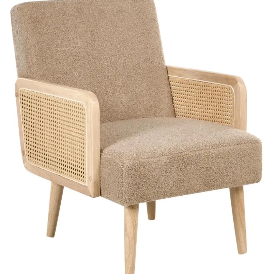 HOJBY - Fauteuil - Zandbeige - Bouclé