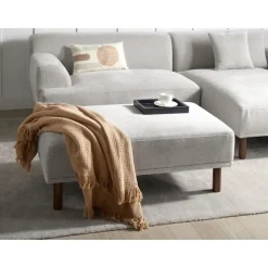 HOLT - Ottomaan - Lichtgrijs - Polyester