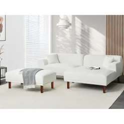 HOLT - Ottomaan - Wit - Bouclé