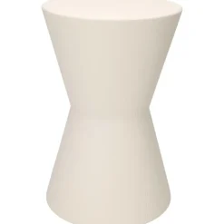 Home & Styling Bijzettafeltje - wit - D29x H45 cm - Zink