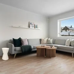 Home & Styling Bijzettafeltje - wit - D29x H45 cm - Zink