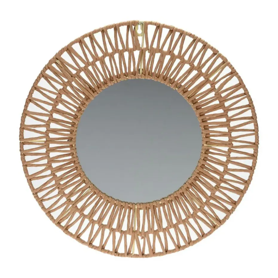 Home & Styling Spiegel - rond - naturel - 45cm - papier - wandspiegel