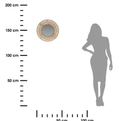 Home & Styling Spiegel - rond - naturel - 45cm - papier - wandspiegel