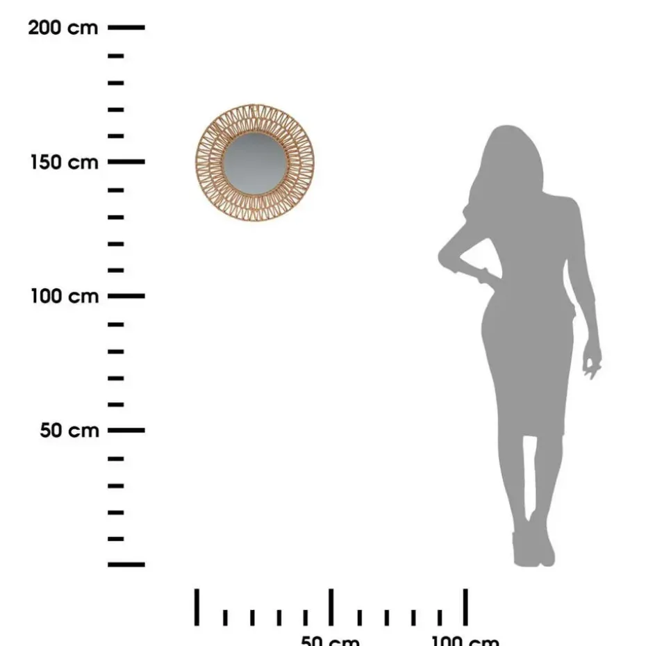 Home & Styling Spiegel - rond - naturel - 45cm - papier - wandspiegel