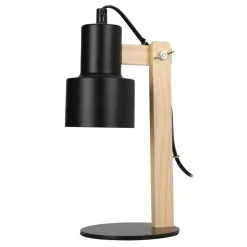 Home & Styling Tafellamp/bureaulampje - metaal - zwart - 32 cm