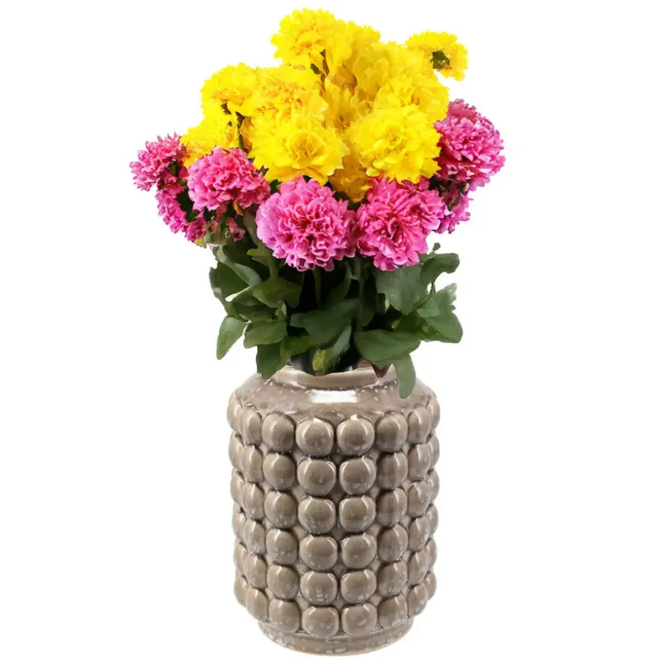 Home & Styling vaas - keramiek/beige - D15 x H20 cm