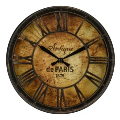Home & Styling Wand klok oude deco stijl - Romeinse cijfers - D21 cm