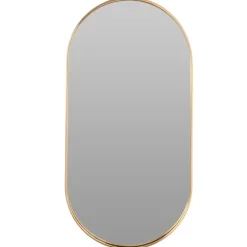 Home & Styling Wandspiegel - ovaal - metaal - goud - 50x25cm