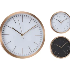 Home and Styling Collection wandklok - rosegoud met zwart - 30 cm