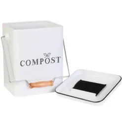 Home deco factory afvalbakje voor aanrecht - 5L - groen - compost