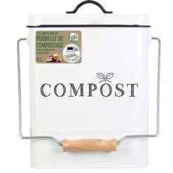 Home deco factory afvalbakje voor aanrecht - 5L - groen - compost