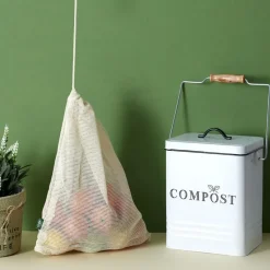 Home deco factory afvalbakje voor aanrecht - 5L - groen - compost