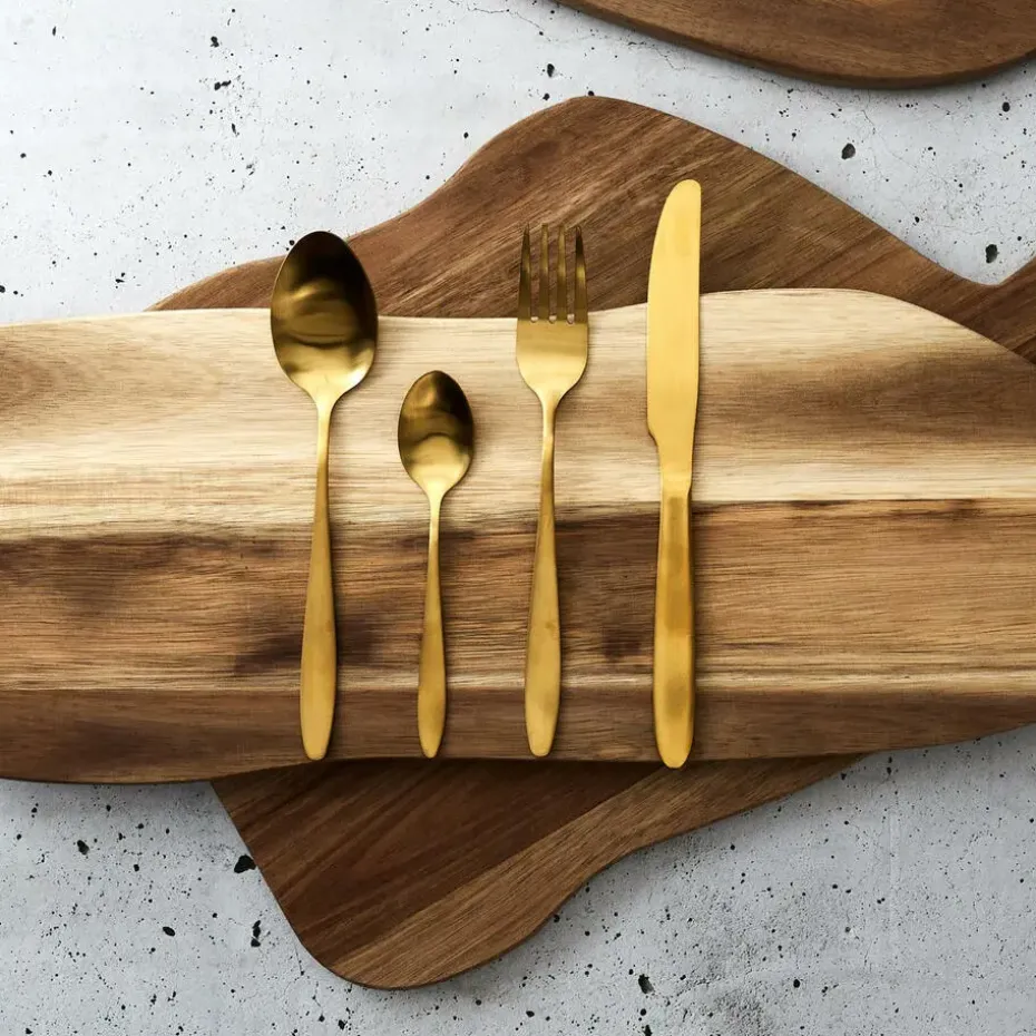 Home Deco Factory Bestekset - 16 delig - goud - RVS - 4 personen