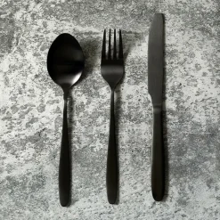 Home Deco Factory Bestekset - 16 delig - zwart - RVS - 4 personen