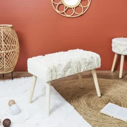 Home Deco Factory Bijzet krukje Berber Mirage - hout - 60 x 40 cm